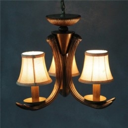 Rustikk, Kunstnerisk, Retro, Antikk Lysekrone Med 3 Lys Og Skjermer