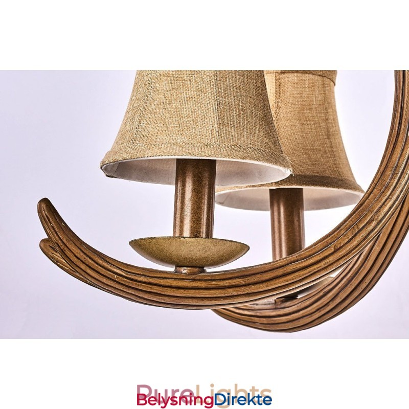 Rustikk, Kunstnerisk, Retro, Antikk Lysekrone Med 5 Lys Og Skjermer