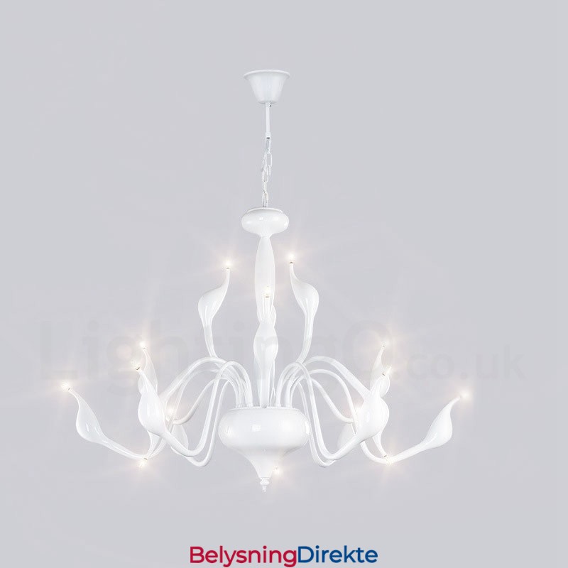 15 Lys Hvit Moderne Samtidskunst Galvanisert Metalllysekrone