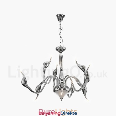 9 Lys Krom Gull Moderne Samtids Galvanisert Metalllysekrone