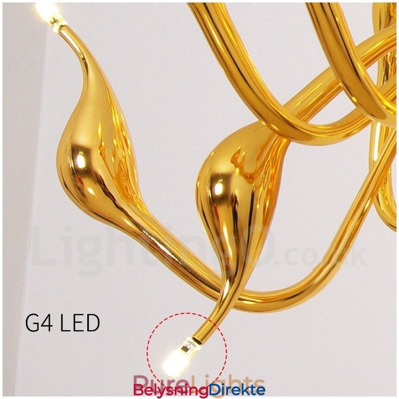 9 Lys Krom Gull Moderne Samtids Galvanisert Metalllysekrone