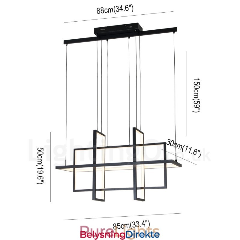 Dimmbar Pendellampe Moderne Design Fire Rektangler