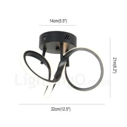 Triac-Bryter, Dimbar, Svart, Moderne, Samtidskunst, Nordisk Stil, Innfelt, Rund Taklampe