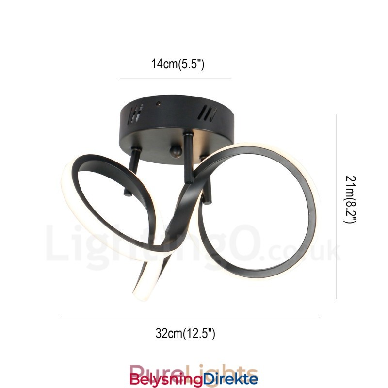 Triac-Bryter, Dimbar, Svart, Moderne, Samtidskunst, Nordisk Stil, Innfelt, Rund Taklampe