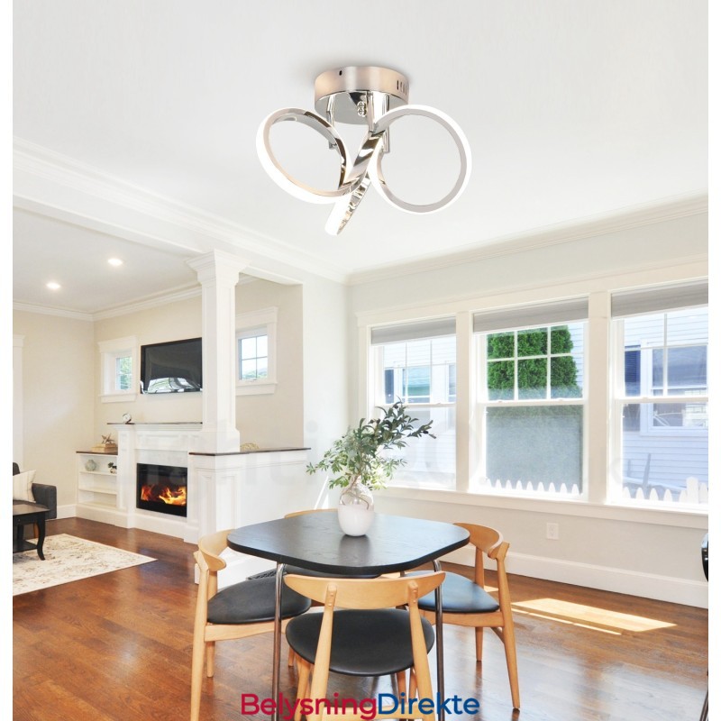 Triac-Bryter Dimbar Krom Moderne Samtidskunst Nordisk Stil Innfelt Rund Taklampe