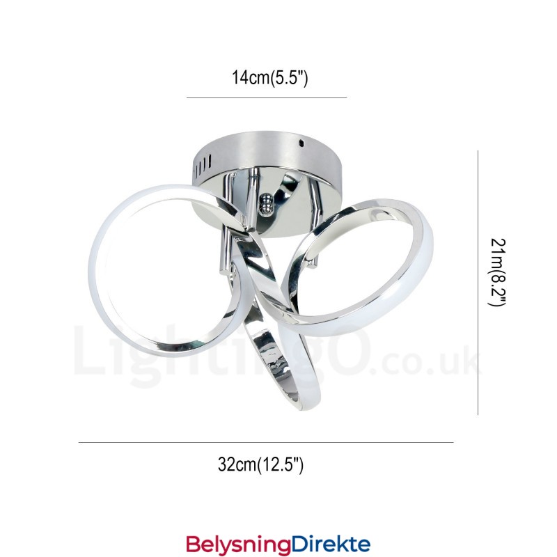 Triac-Bryter Dimbar Krom Moderne Samtidskunst Nordisk Stil Innfelt Rund Taklampe