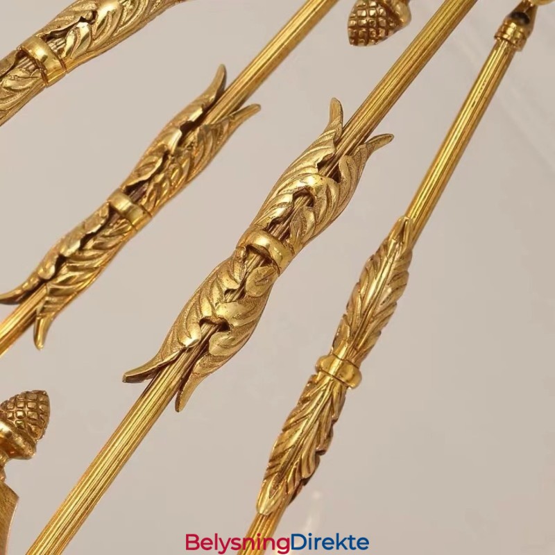 Luksuriøs Fransk Krystalllysekrone I Kobber, Spisestuelampe