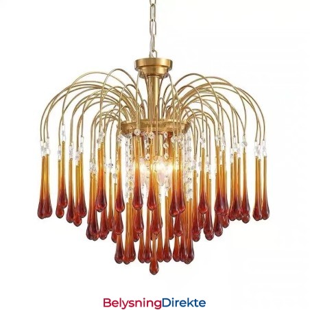 Lysekrone I Glass Med Vanndråper