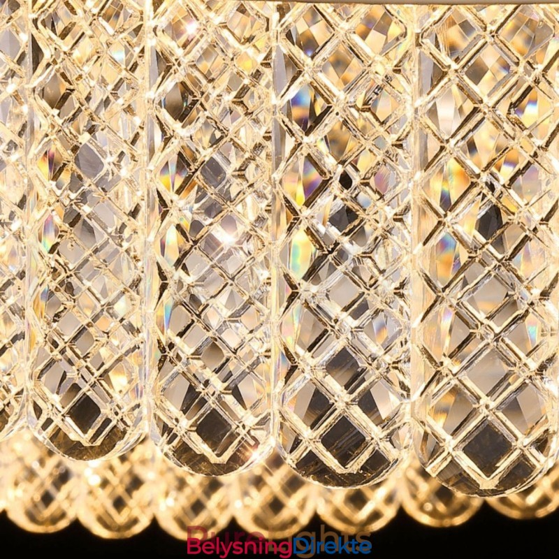 Firkantet Krystall Pendellampe 1/2 Ringer K9 Krystall Innendørs Taklampe