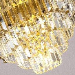 Stor Luksuriøs Krystalllysekrone I Kobber For 12+8+4 Lysholdere