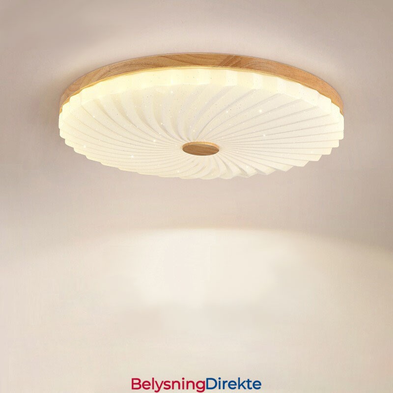 Nordisk Rund, Enkel, Moderne, Heltre Taklampe I Innfelt Tre