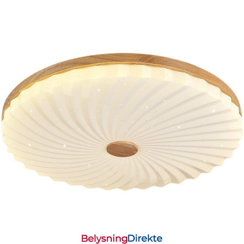 Nordisk Rund, Enkel, Moderne, Heltre Taklampe I Innfelt Tre