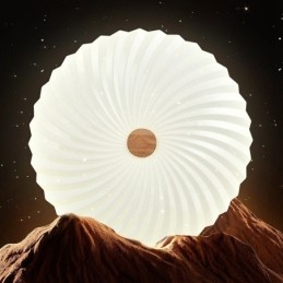 Nordisk Rund, Enkel, Moderne, Heltre Taklampe I Innfelt Tre