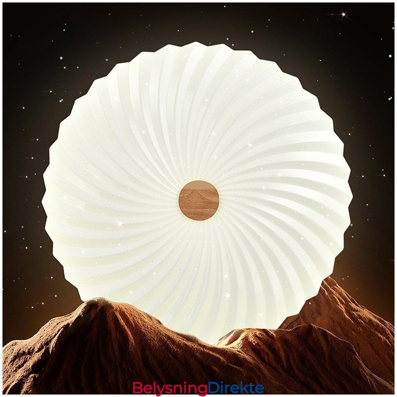 Nordisk Rund, Enkel, Moderne, Heltre Taklampe I Innfelt Tre