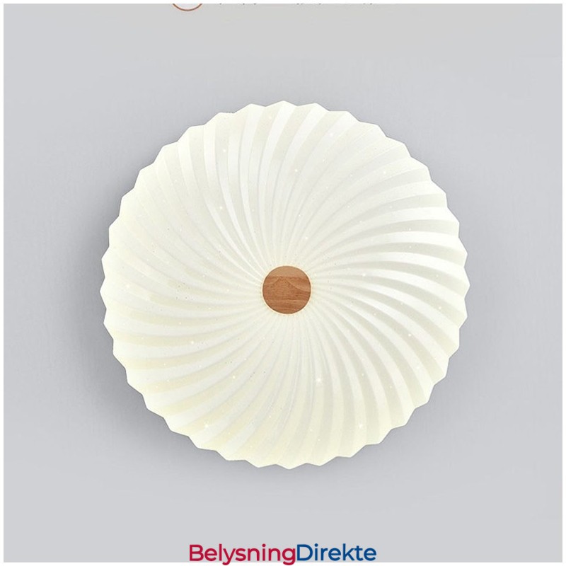 Nordisk Rund, Enkel, Moderne, Heltre Taklampe I Innfelt Tre