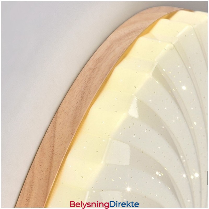 Nordisk Rund, Enkel, Moderne, Heltre Taklampe I Innfelt Tre