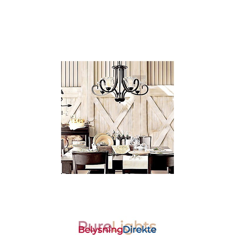 Europeisk Stil Vintage Lysekrone Med 5 Lys Og Hornarm