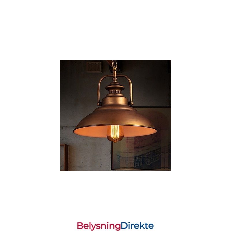 Retro Pendellampe Med Paraplyskjerm I Metall I Gammel Fabrikkstil