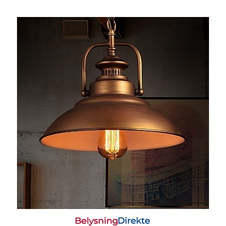 Retro Pendellampe Med Paraplyskjerm I Metall I Gammel Fabrikkstil