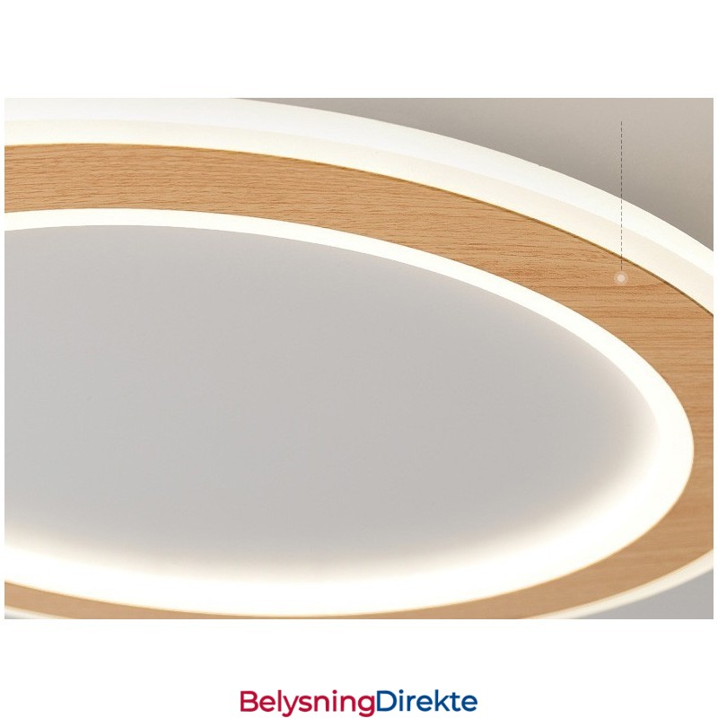 Rund, Moderne, Innfelt Taklampe I Tre, Innendørsbelysning