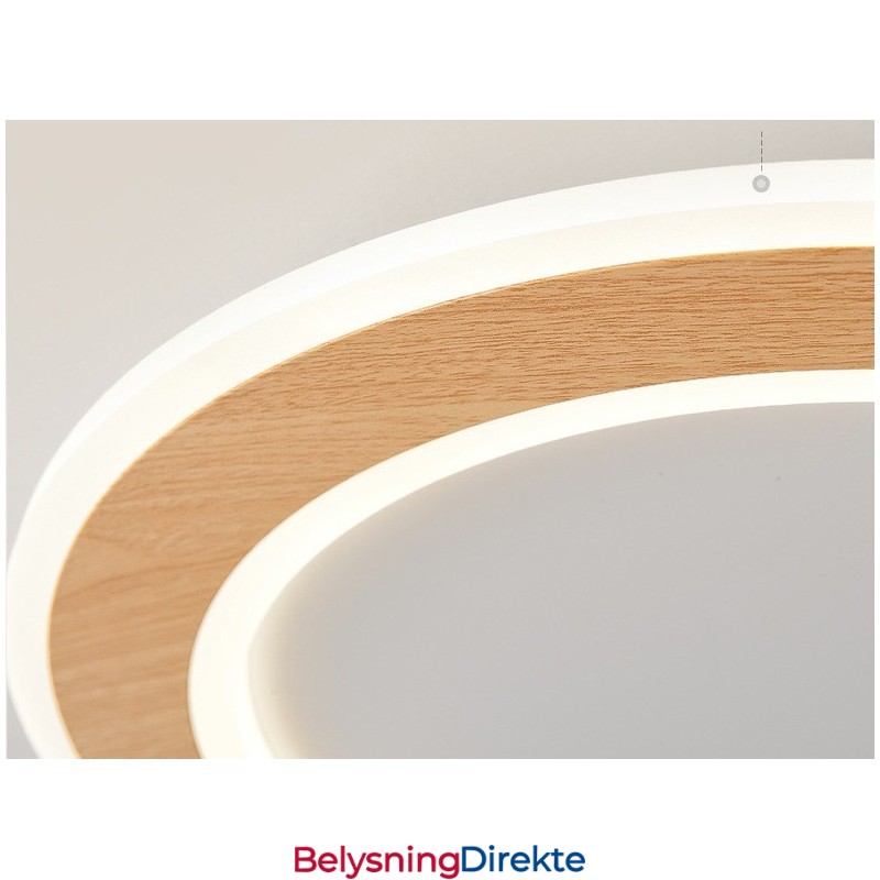 Rund, Moderne, Innfelt Taklampe I Tre, Innendørsbelysning