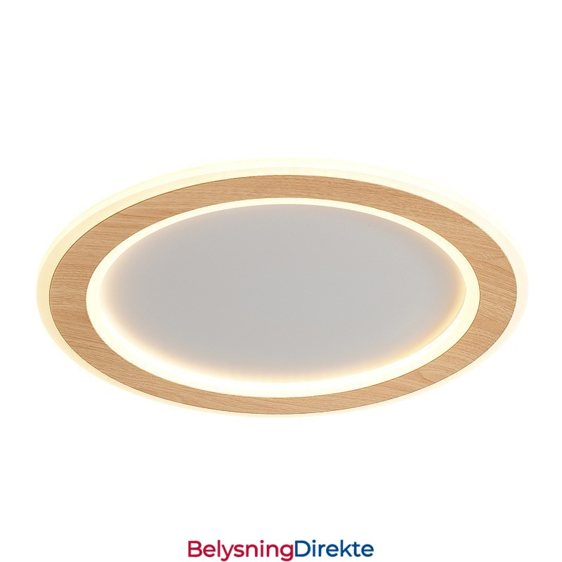Rund, Moderne, Innfelt Taklampe I Tre, Innendørsbelysning