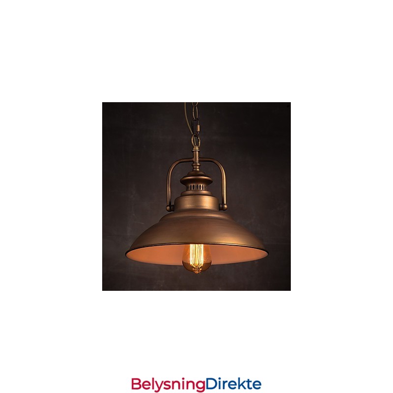 Retro Pendellampe Med Paraplyskjerm I Metall I Gammel Fabrikkstil