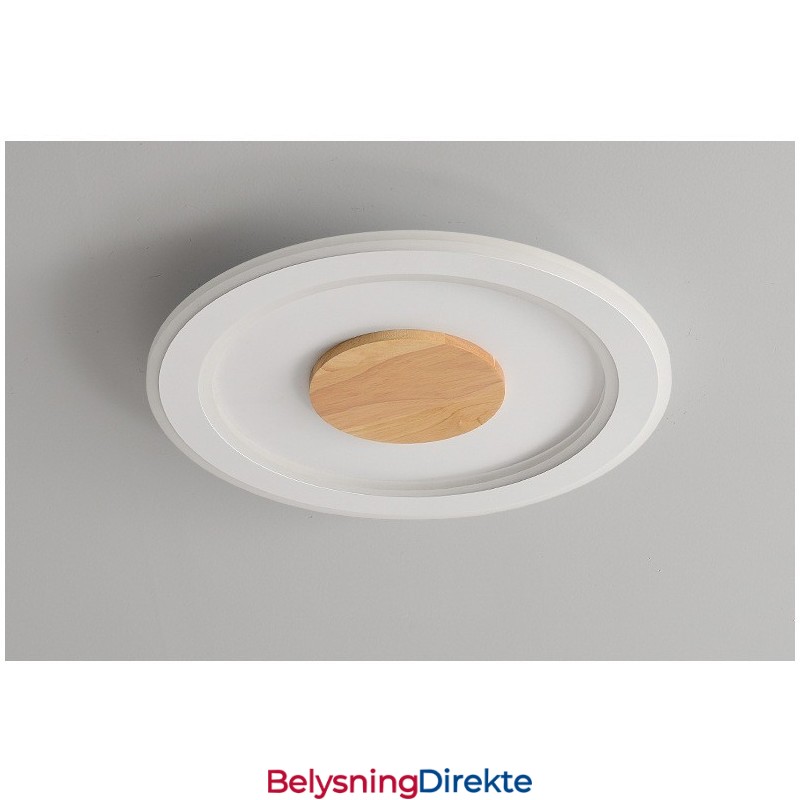 Rund, Moderne, Innfelt Taklampe I Tre, Innendørsbelysning