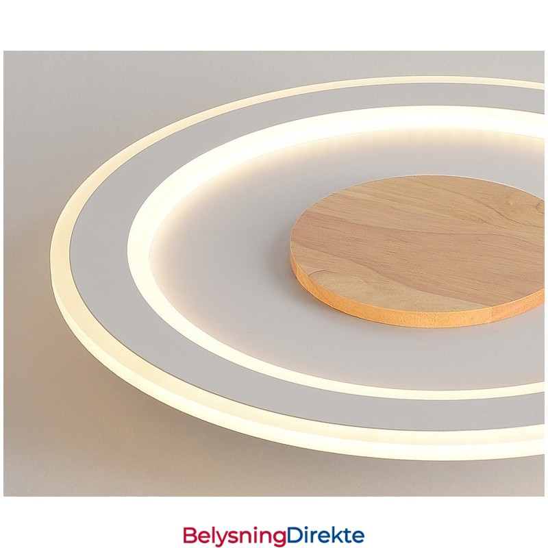 Rund, Moderne, Innfelt Taklampe I Tre, Innendørsbelysning