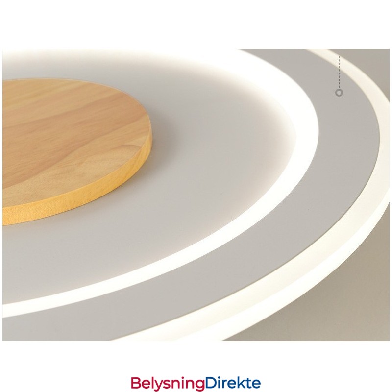 Rund, Moderne, Innfelt Taklampe I Tre, Innendørsbelysning