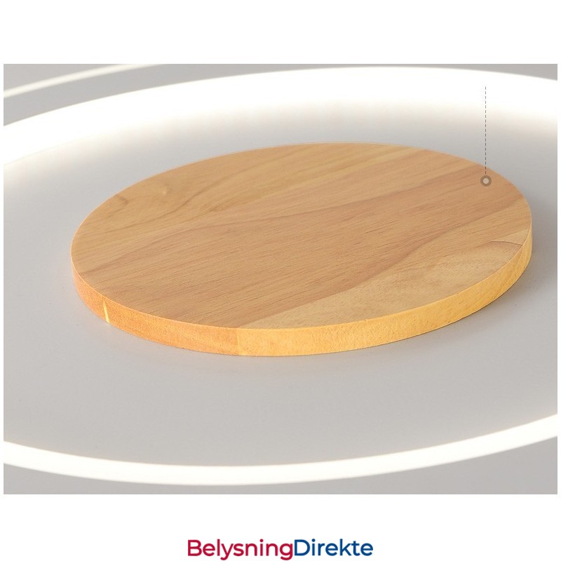 Rund, Moderne, Innfelt Taklampe I Tre, Innendørsbelysning