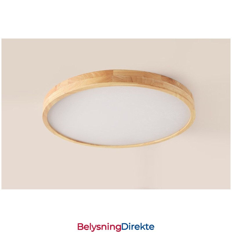 Rund, Moderne, Innfelt Taklampe I Tre, Innendørsbelysning