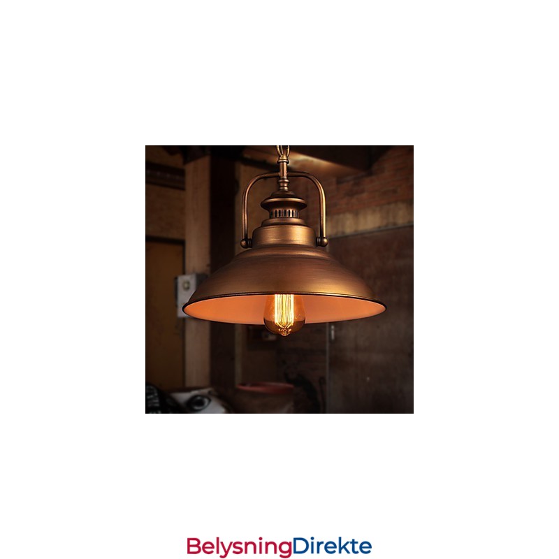 Retro Pendellampe Med Paraplyskjerm I Metall I Gammel Fabrikkstil