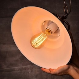 Retro Pendellampe Med Paraplyskjerm I Metall I Gammel Fabrikkstil