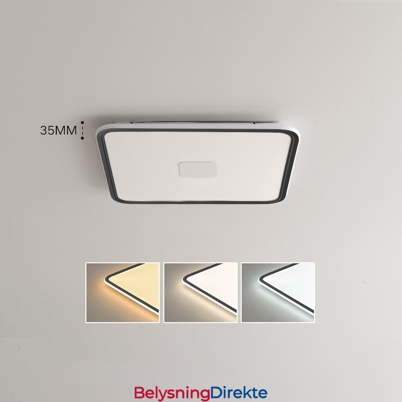 Moderne Dimbar Firkantet Innfelt Taklampe Med Fullspektret Øyebeskyttelse