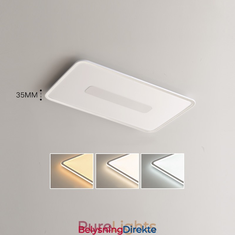 Moderne Stor Dimbar Rektangulær Innfelt Taklampe Fullspektret Øyebeskyttelse