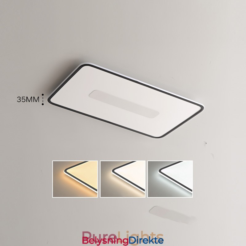 Moderne Stor Dimbar Rektangulær Innfelt Taklampe Fullspektret Øyebeskyttelse