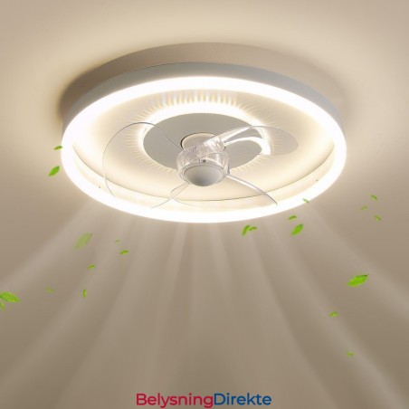 Moderne Rund Ultratynn Stille Usynlig Fullspektret Øyebeskyttelse Dimbar Innfelt Viftelampe