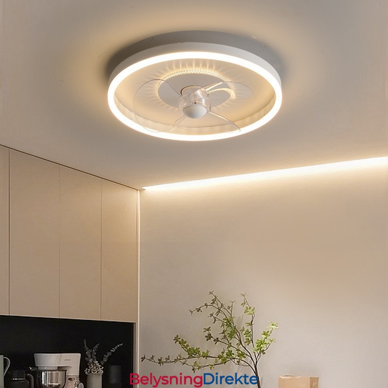 Moderne Rund Ultratynn Stille Usynlig Fullspektret Øyebeskyttelse Dimbar Innfelt Viftelampe