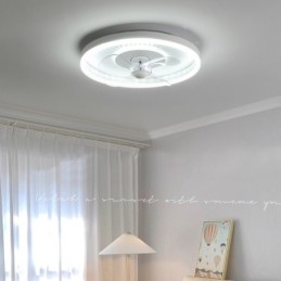 Moderne Rund Ultratynn Stille Usynlig Fullspektret Øyebeskyttelse Dimbar Innfelt Viftelampe