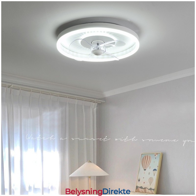 Moderne Rund Ultratynn Stille Usynlig Fullspektret Øyebeskyttelse Dimbar Innfelt Viftelampe