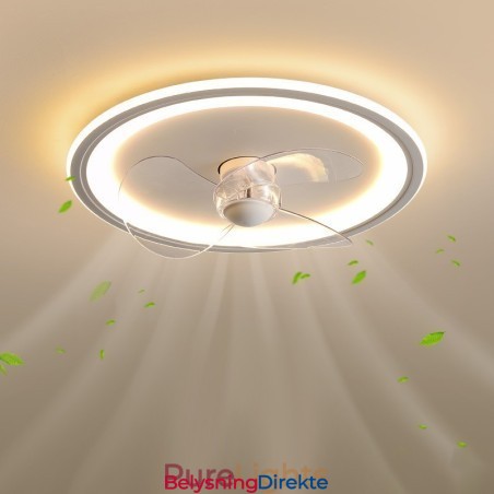 Nordisk Rund Ultratynn Stille Usynlig Dimbar Innfelt Viftelampe Fullspektret Øyebeskyttelse