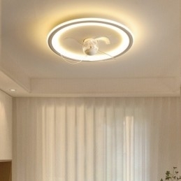 Nordisk Rund Ultratynn Stille Usynlig Dimbar Innfelt Viftelampe Fullspektret Øyebeskyttelse