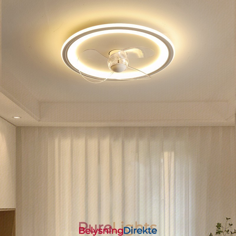 Nordisk Rund Ultratynn Stille Usynlig Dimbar Innfelt Viftelampe Fullspektret Øyebeskyttelse