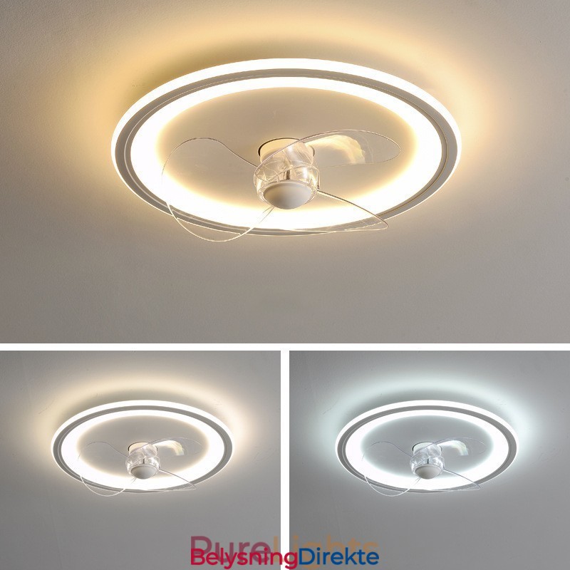 Nordisk Rund Ultratynn Stille Usynlig Dimbar Innfelt Viftelampe Fullspektret Øyebeskyttelse