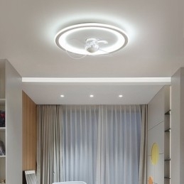 Nordisk Rund Ultratynn Stille Usynlig Dimbar Innfelt Viftelampe Fullspektret Øyebeskyttelse