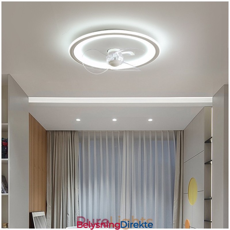 Nordisk Rund Ultratynn Stille Usynlig Dimbar Innfelt Viftelampe Fullspektret Øyebeskyttelse