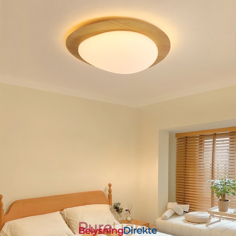 Nordisk Taklampe Med Stein Og Tømmer, Fullspektret Øyebeskyttelse