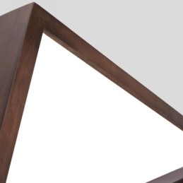 3-Etasjers Firkantet Sort Valnøttre Moderne Samtidskunst Nordisk Stil Innfelt Tre Taklampe Kan Også Brukes Som Vegglampe