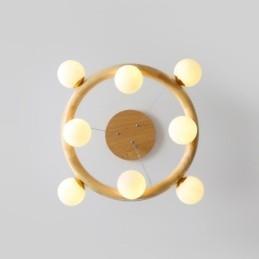 Nordisk Ring, Enkel, Moderne Trependellysekrone Med Bønneskjermer